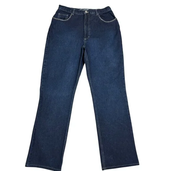 Retro Gloria Vanderbilt Rhinestone Pocket Tapered Mom Jeans - Picture 2 of 11